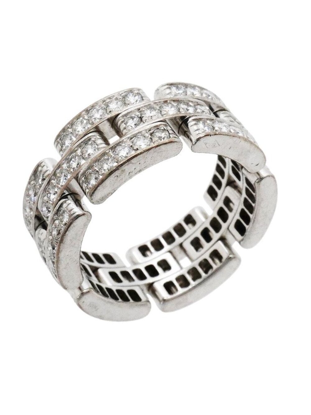 Cartier Ring Maillon Panthere Full Diamond 18k White Gold